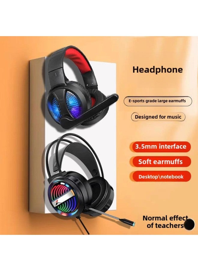 2024 Headset Wired Computer Headset Double Plug 3.5 Notebook Game Video Headset Wheat Wholesale-Color: ·  - Image 4