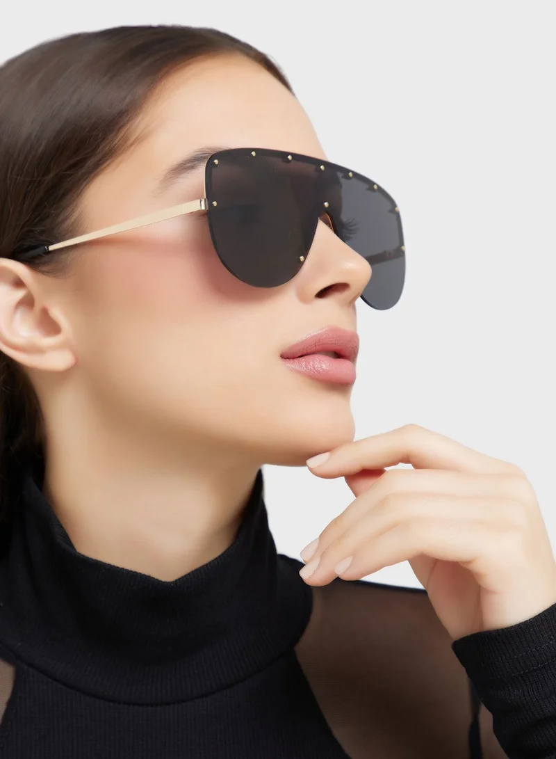 ELLA Oversized Stud Detail Sunglasses