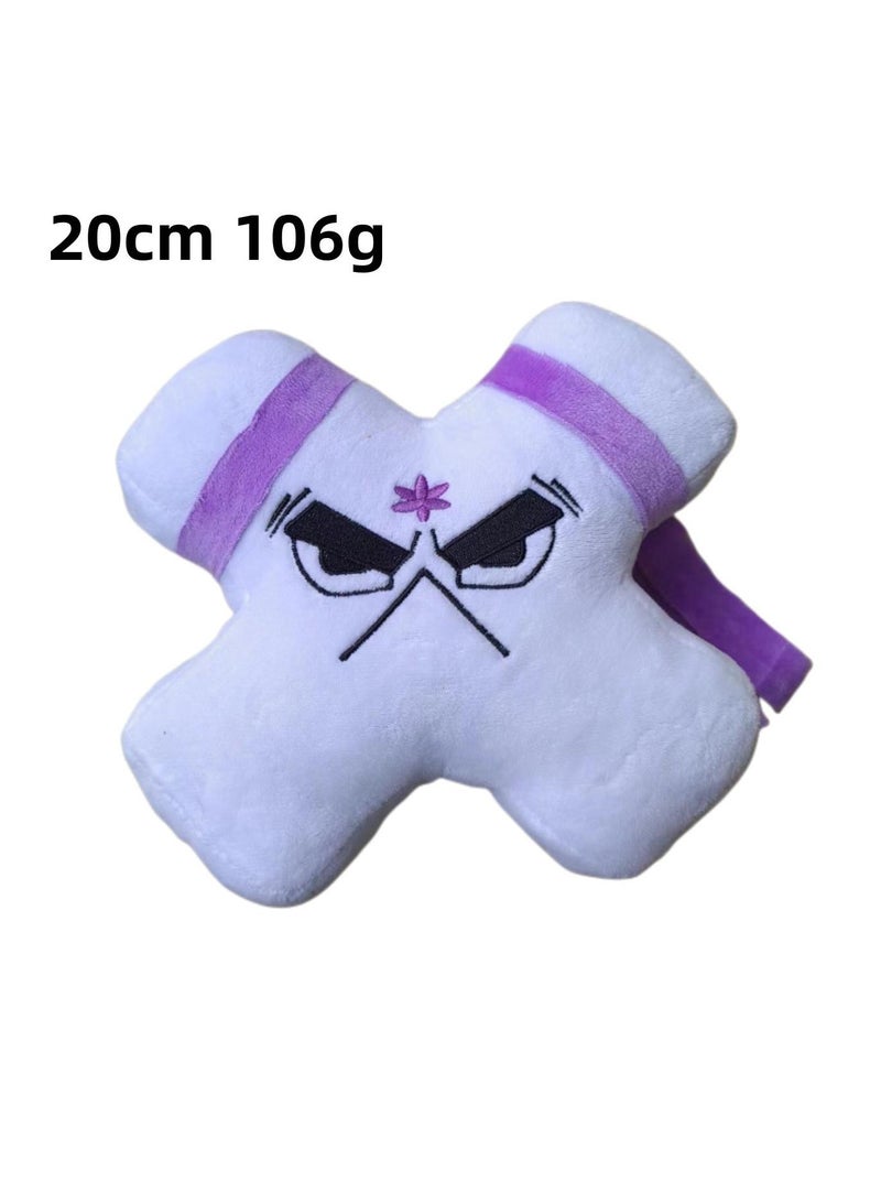1-Pieces Alphabet Doll Funny Emojis Cotton Number Plush Toy White-X 