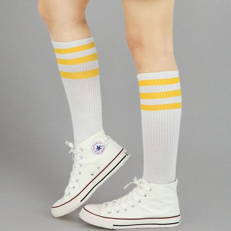 Leotruny Knee High Tube Socks: Over the Calf Retro Striped Socks for Men and Women - Image 5