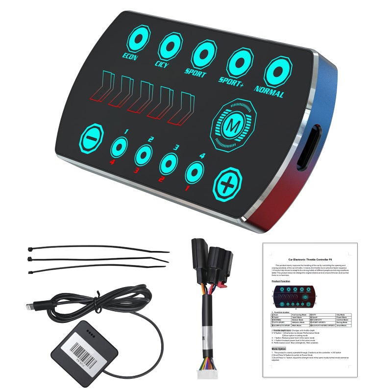 جهاز تحكم استجابة دواسة الوقود Qagea 10 أوضاع قيادة مسرع إلكتروني ذكي مناسب لفورد F150 F250 F350 F450 F550 إكسبلورر موستانج برونكو رينجر إيدج فيusion تورس فوكوس لاند روفر مازدا