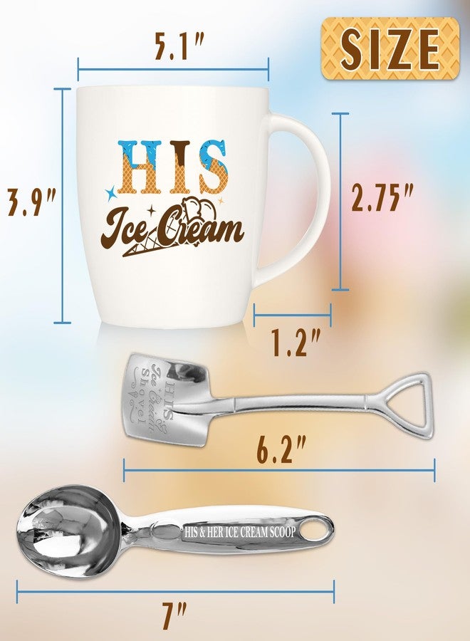 Hexagram His And Hers Gifts, Anniversary Couples Gifts Set Ice Cream Bowl With Scoop&Shovel Spoon, His Her Ice Cream Cereal Bowl Gift, Valentine's Day Young Couples Gift - Image 5