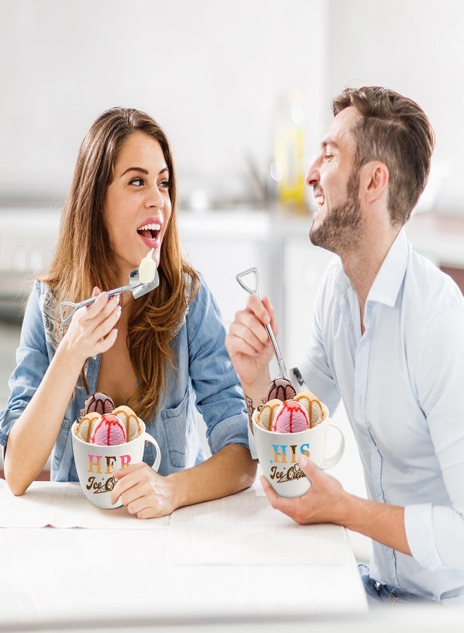 Hexagram His And Hers Gifts, Anniversary Couples Gifts Set Ice Cream Bowl With Scoop&Shovel Spoon, His Her Ice Cream Cereal Bowl Gift, Valentine's Day Young Couples Gift - Image 2