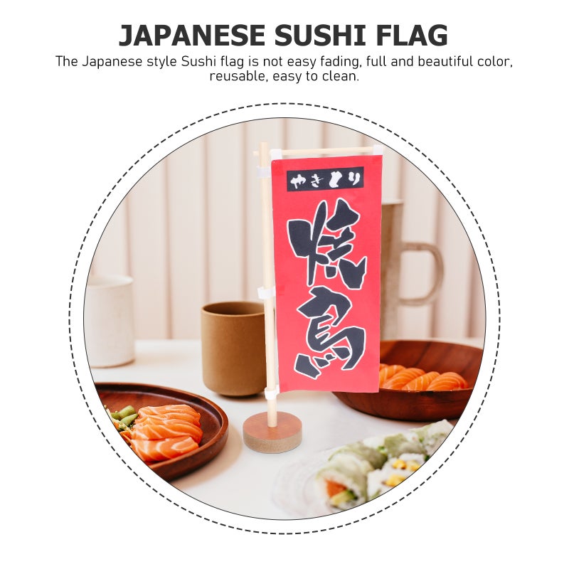 Japanese Sushi Flag Desktop Decorative Japanese-style Desk Flag Cuisine Decoration - Image 3