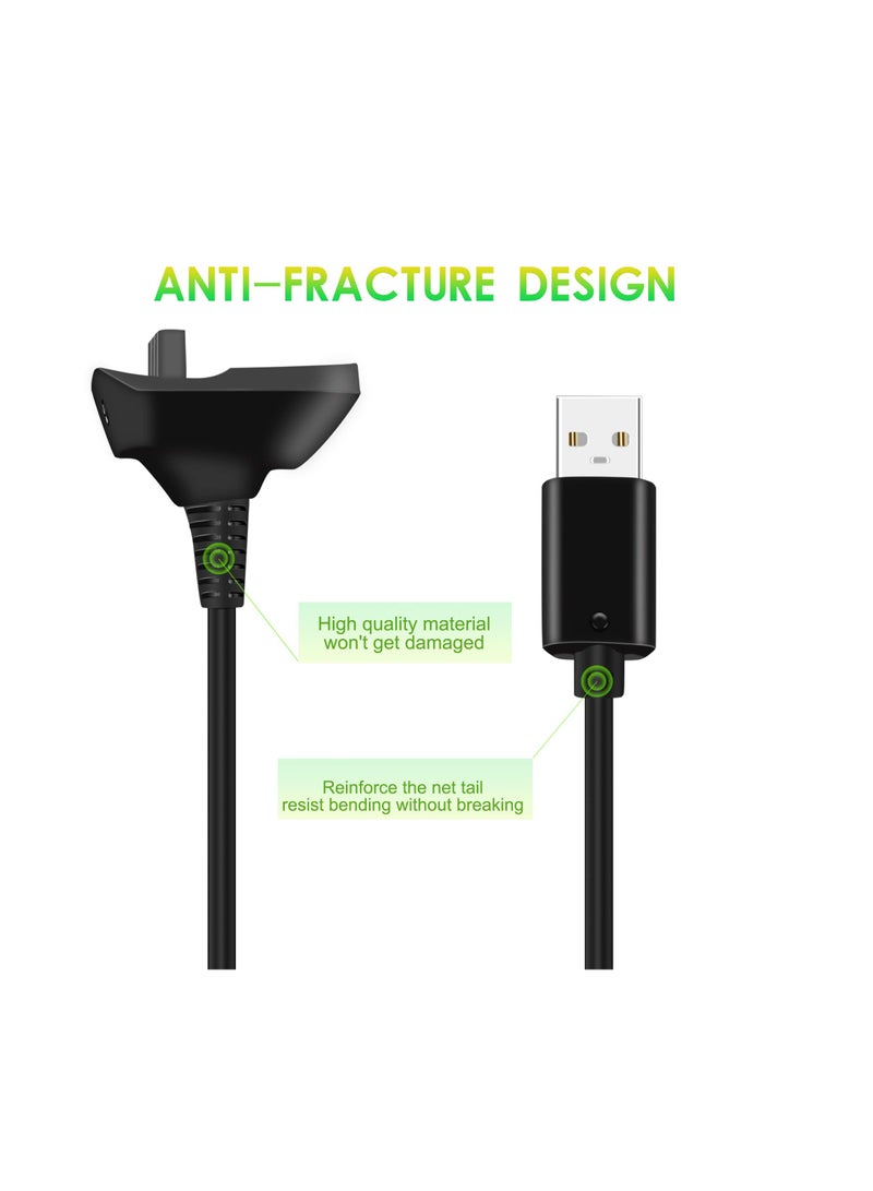 Excefore Wireless Charging, 6Ft Charging Cable for Xbox 360 Wireless Controller USB Charging Cable Compatible Fit for Microsoft Xbox 360 Slim Wireless Game Controllers Wireless Handle Charging Cable (2Pack) - Image 3