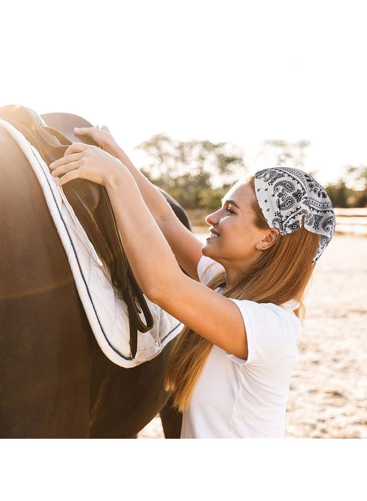 7 قطع الأزهار وشاح الشعر المرن عقال شيفون منديل مطاط الأزهار المطبوعة عمامة بوهو عصابات الشعر باندانا مع مقاطع الشعر للنساء اكسسوارات الشعر الفتيات ، نمط الأزهار الكلاسيكية - Image 4