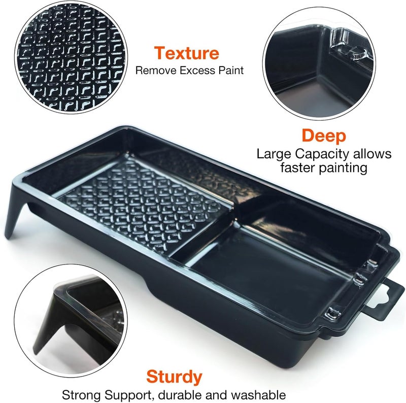 KingOrigin Paint Tray Liners, 4 Inch Paint Roller Tray Set with 23 Disposable Paint Pan Liners, Durable Small Paint Trays for Painting Cabinets, Walls | Spill-Proof Design - Image 3