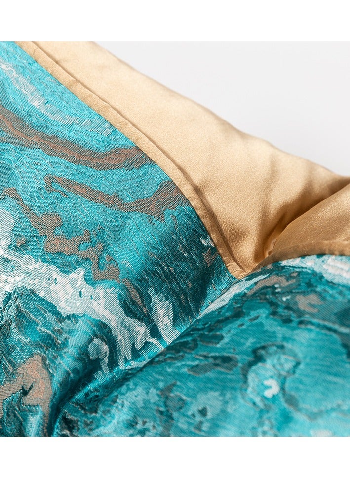 Rock Peacock Blue Cushion Sofa Model room Fabric Headboard Soft Bag Large Backrest American Hotel Living Room Cushion (Excluding Pillow Core)  - Image 3