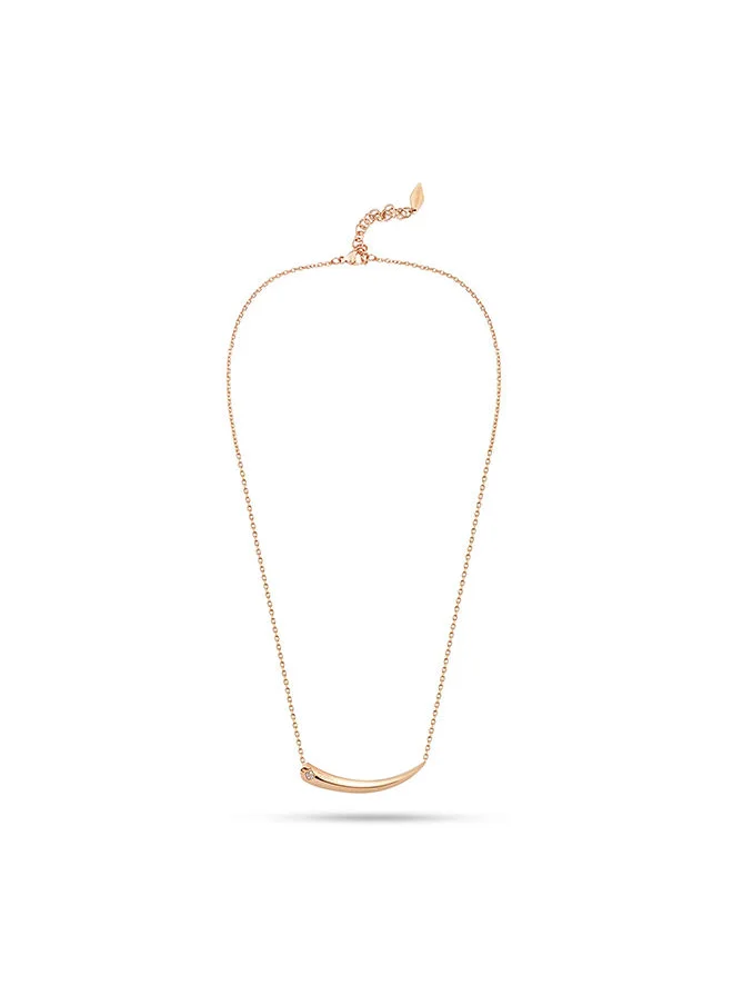 POLICE Talon Necklace For Women Shiny Rose Gold With White Crystal