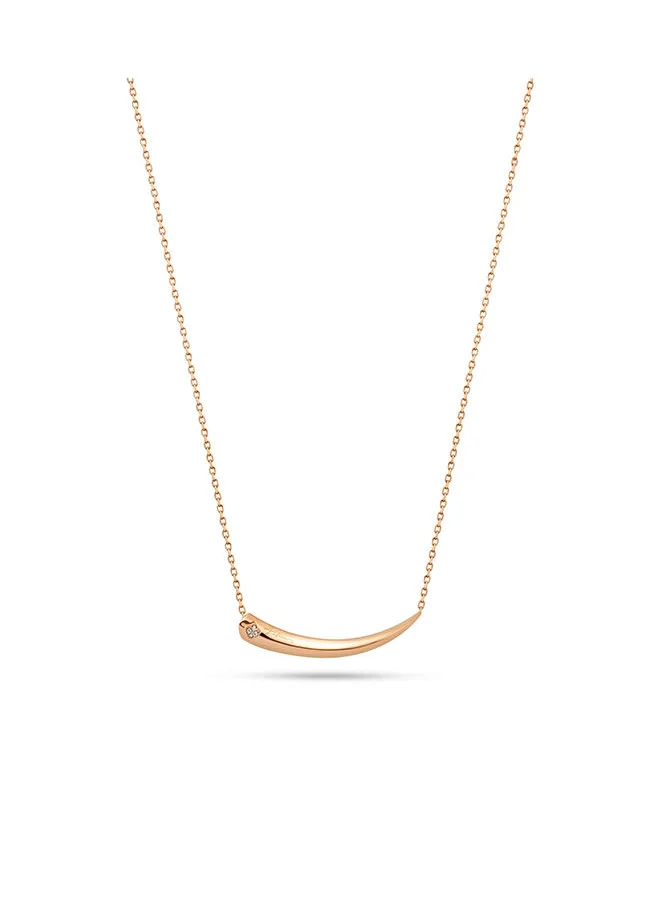 POLICE Talon Necklace For Women Shiny Rose Gold With White Crystal