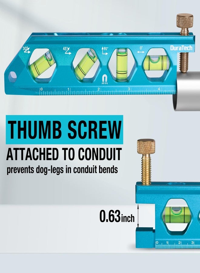 DURATECH 3-Piece Level Tool Set, Magnetic Torpedo Level Included 2.5", 6.25", 8" Leveler with 0°/30°/45°/90° Bubbles, V-Groove, Large Viewing Window, Aluminium Alloy Construction, SAE and Metric Scale - Image 5