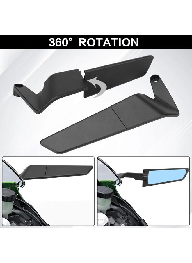 LKV Motorcycle Rearview Mirrors - Rotating Universal 10MM 8MM Stealth Mirror Wind Wing Side Mirror for Duke 390 250 Kawasaki Z400 Z650 Z900 Z1000 1290 Yamaha MT07 MT09 - Image 5