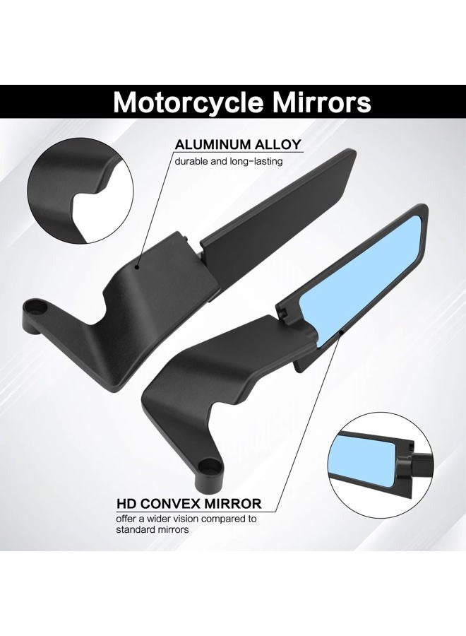 LKV Motorcycle Rearview Mirrors - Rotating Universal 10MM 8MM Stealth Mirror Wind Wing Side Mirror for Duke 390 250 Kawasaki Z400 Z650 Z900 Z1000 1290 Yamaha MT07 MT09 - Image 4