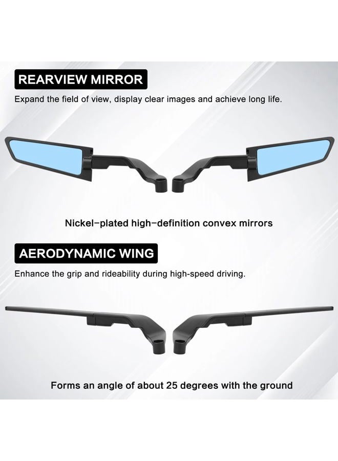 LKV Motorcycle Rearview Mirrors - Rotating Universal 10MM 8MM Stealth Mirror Wind Wing Side Mirror for Duke 390 250 Kawasaki Z400 Z650 Z900 Z1000 1290 Yamaha MT07 MT09 - Image 3