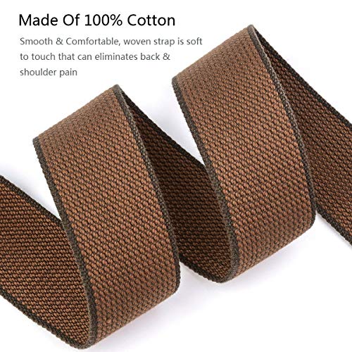 BestSounds Acoustic Guitar Strap, Soft Cotton & Leather Ends Strap for Electric & Bass Guitars come with 1 Button & 2 Locks - Image 2