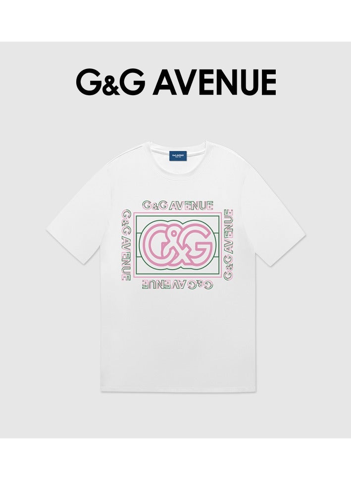 G&G AVENUE Heavy cotton fabric White cotton Oversized fit unisex casual 1/2 short sleeved summer vintage beach vacation T-shirt  - Image 2