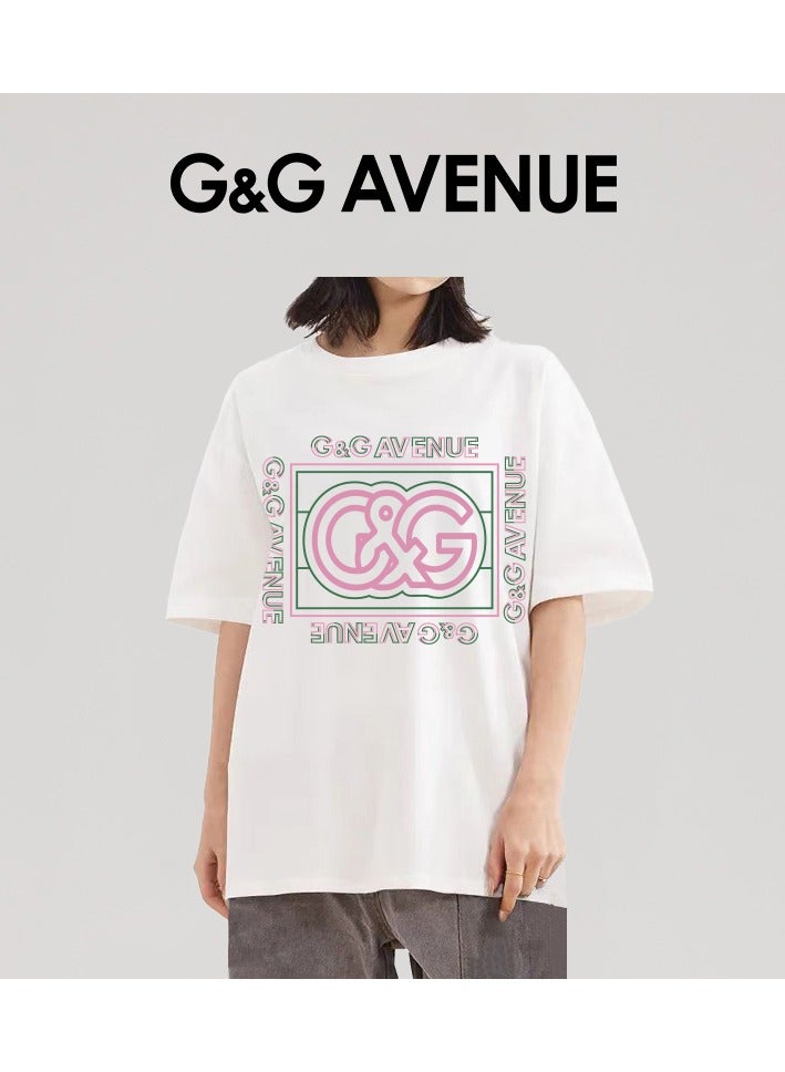 G&G AVENUE Heavy cotton fabric White cotton Oversized fit unisex casual 1/2 short sleeved summer vintage beach vacation T-shirt  - Image 5