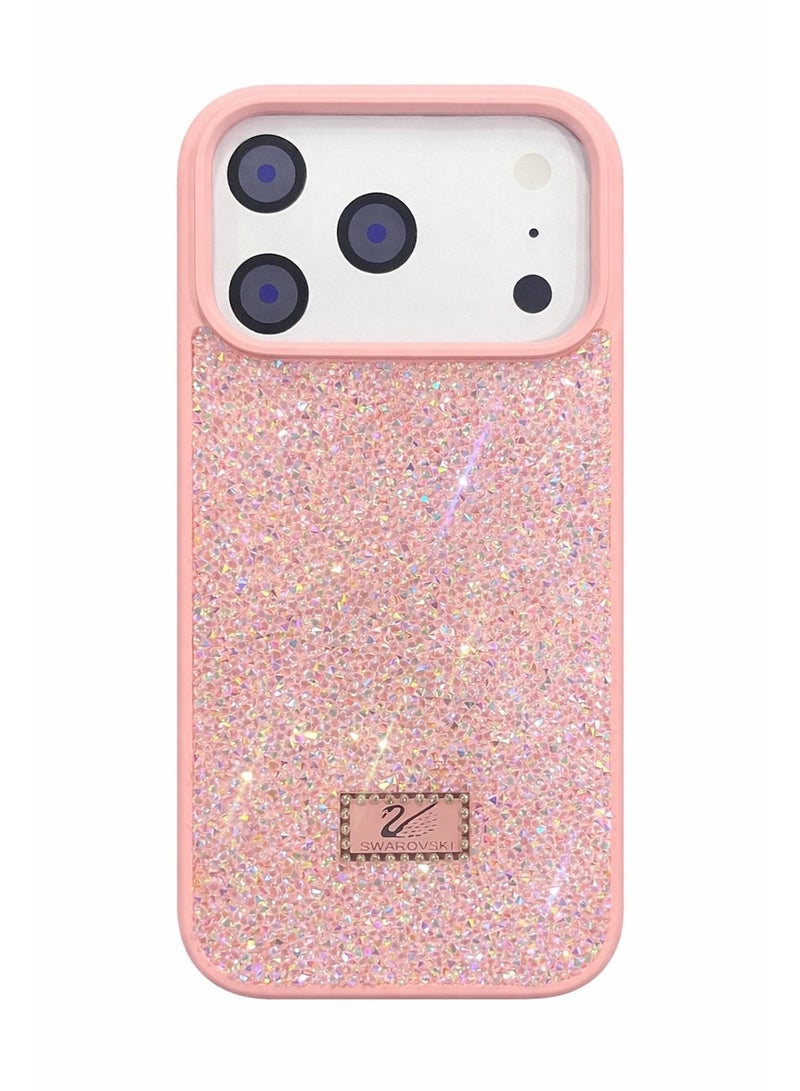 VR CREATIVE Luxury Glitter Diamond Phone Case for Apple iPhone 17 Pro Sparkling Rhinestone Bling Protective Cover - Pink - Image 1