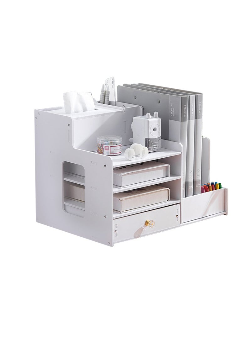 Kidle Desktop Book Organizer Shelf Multilayer Book Stand Office A4 Classification Data Rack Drawer Organizing File Rack Shelf - Image 1