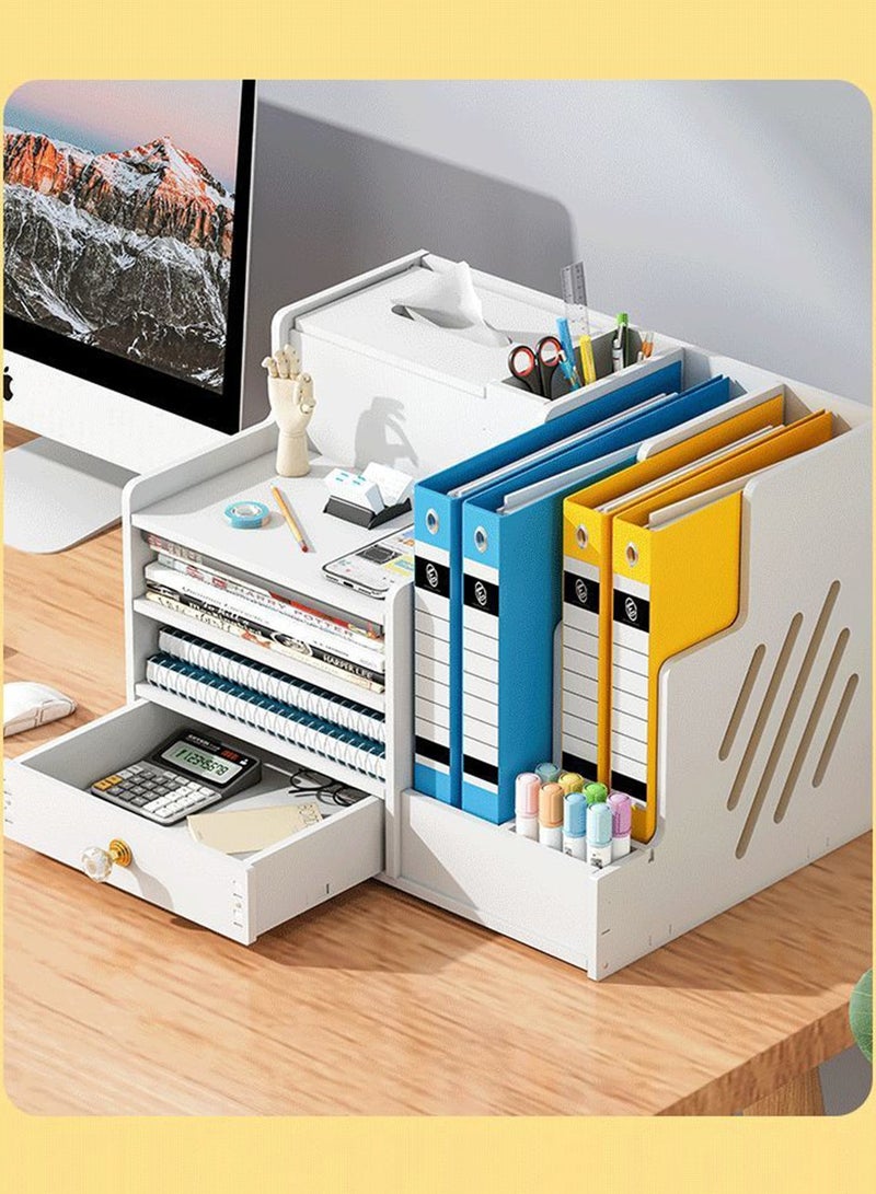 Kidle Desktop Book Organizer Shelf Multilayer Book Stand Office A4 Classification Data Rack Drawer Organizing File Rack Shelf - Image 2