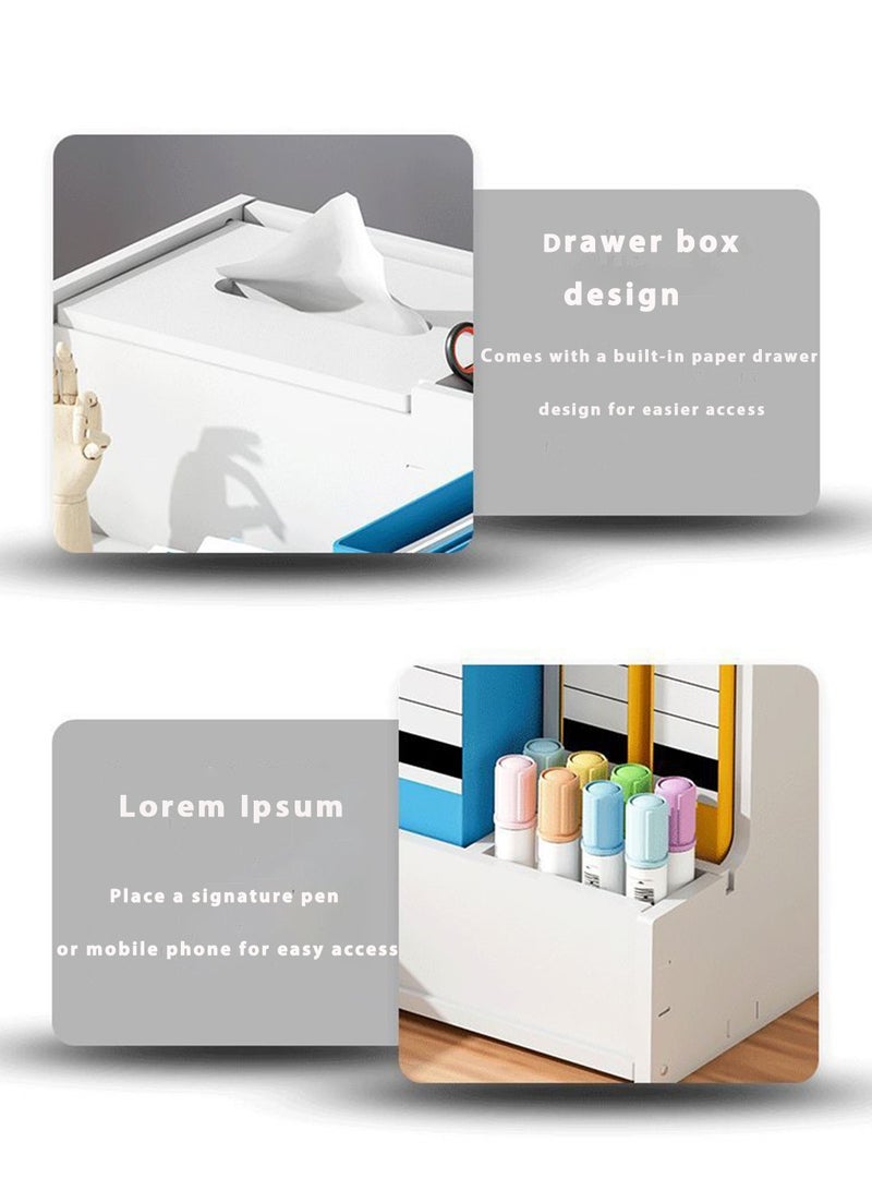 Kidle Desktop Book Organizer Shelf Multilayer Book Stand Office A4 Classification Data Rack Drawer Organizing File Rack Shelf - Image 4