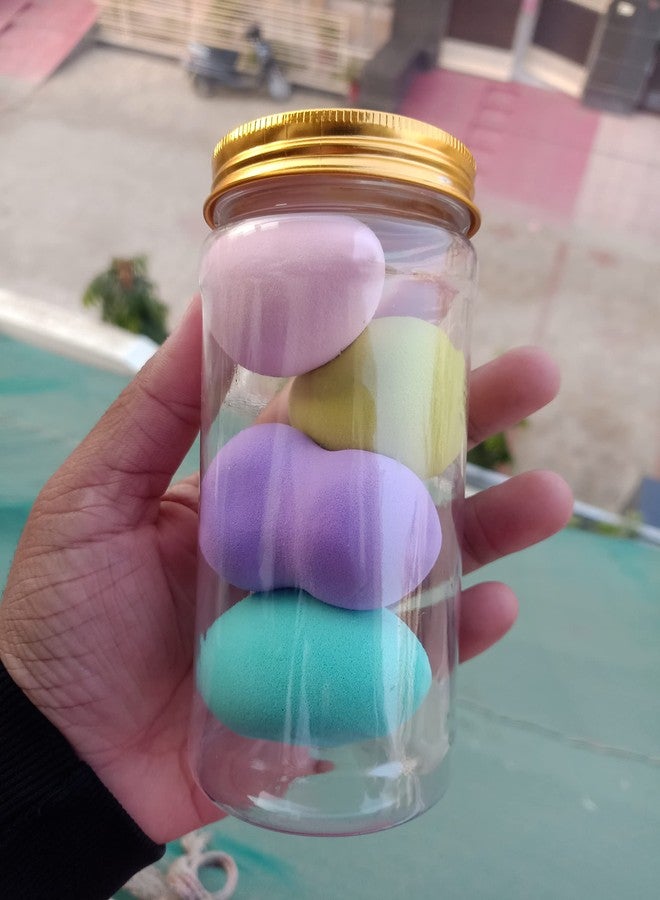 Gold Max 4 in 1 Makeup Beauty Blender Jar | Random Color (4 Puffs in Jar) - Image 2