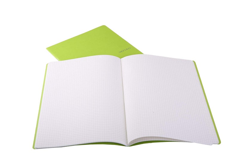 FABRIANO Ecoqua Staple Bound Graph 5MM Notebook Pack of 2 (LIME) 85 GSM, 80 Pages, Size A4|Ideal for either writing or drafting with pencil,ballpoint,fountain and marker pen.. - Image 2
