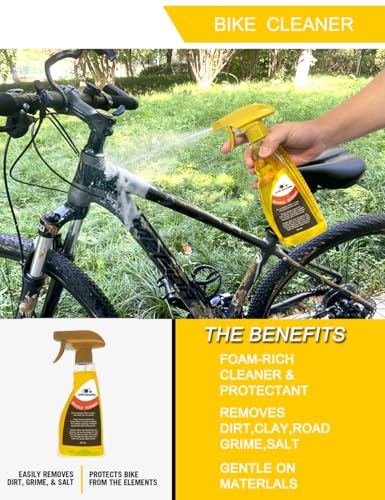 Ultrafashs Bike Cleaning Kit 13Piece Complete Set with Bike Cleaner 19oz Degreaser 10oz Wet Lube 2oz Chain Scrubber Brush - Image 3