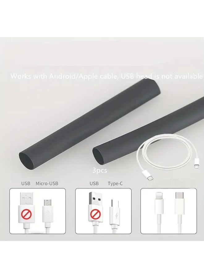 3 حزمة من أنابيب الصهر الساخن لإصلاح خرطوم الشحن لحالة الحماية لكابل البيانات المعزول بالإيفا الأسود - Image 1