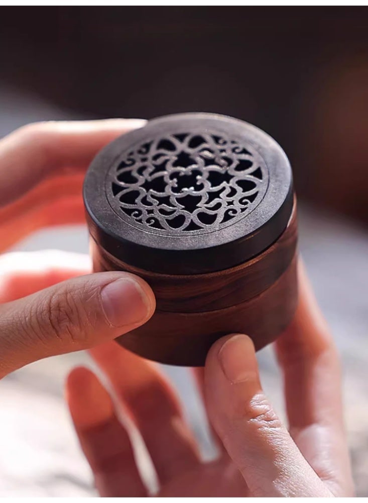 Portable Incense Burner Solid Wood Multi Layer Fragrance Storage Portable Incense Box Home Indoor Car Mini Plate Incense Burner Aromatherapy Burner - Image 3