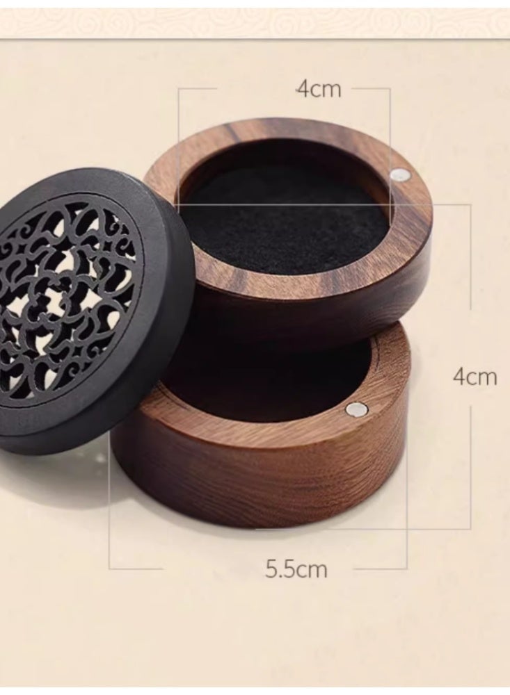 Portable Incense Burner Solid Wood Multi Layer Fragrance Storage Portable Incense Box Home Indoor Car Mini Plate Incense Burner Aromatherapy Burner - Image 5