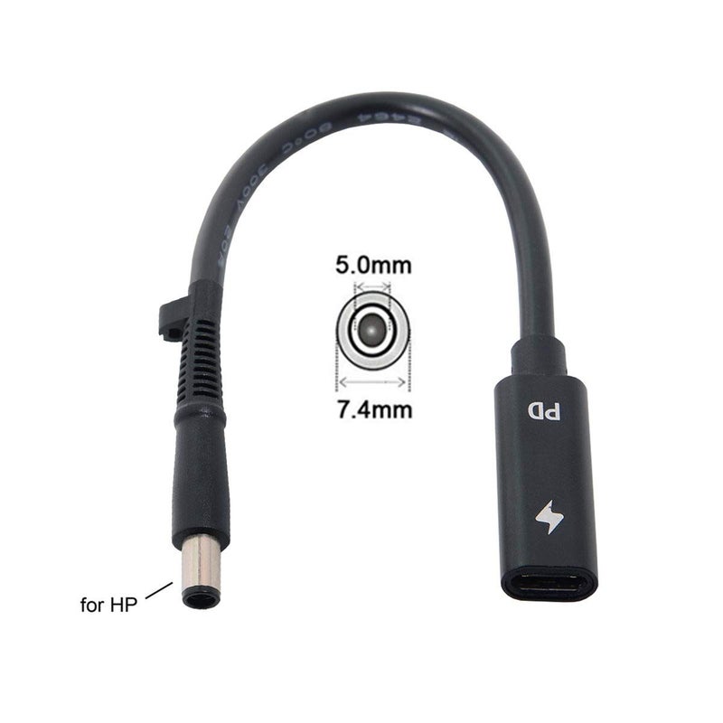 chenyang USB C to DC 20V 7.4x5.0mm PD 65W Charge Cable for HP Laptop Type-C Input to DC 20V Output - Image 4