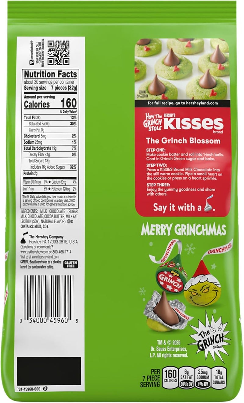 HERSHEY'S KISSES Grinch Milk Chocolate Bulk Bag - Image 2
