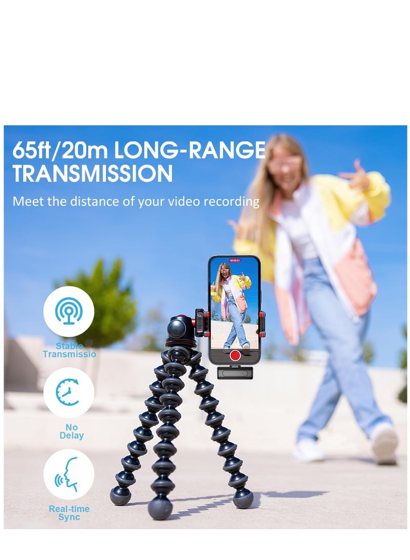 SYOSI Wireless Lavalier Microphone for iPhone iPad, 2 Pack Lapel Built-in Noise Reduction Chip, 28H, LED Display, Plug-Play, Auto-Sync Clip Mic Video Recording/Interviews/Vlog - Image 5