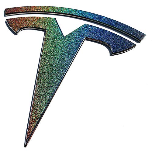 Custom Cut Graphics Logo Decal Wrap for Tesla Model 3 (Gloss Flip Psychedelic - Silver/Rainbow) - Image 5