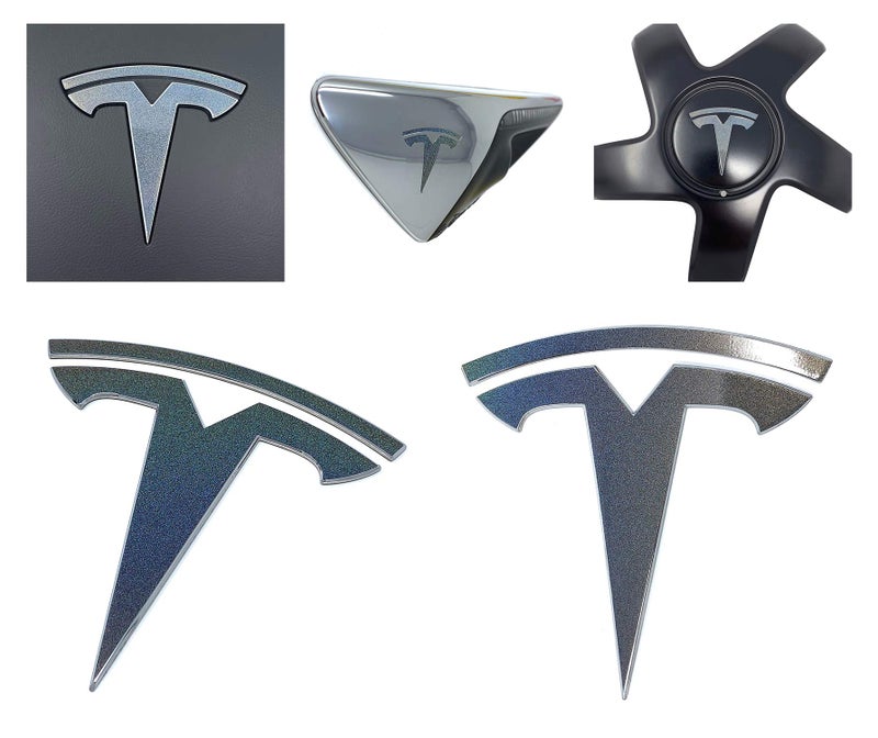 Custom Cut Graphics Logo Decal Wrap for Tesla Model 3 (Gloss Flip Psychedelic - Silver/Rainbow) - Image 4