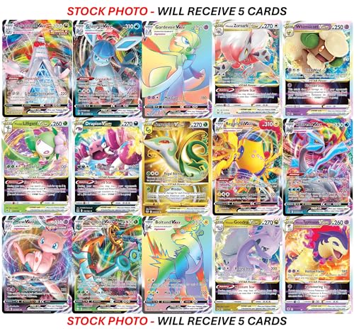 Pokemon 5 Pokemon Card VMAX/VSTAR Bundle - X2 VSTAR - X2 VMAX - X1 Secret Rare - No Duplicates - Image 5