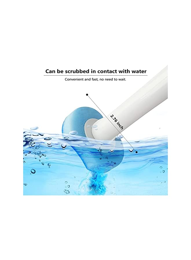 U-HOOME فرشاة تنظيف وعاء المرحاض القابلة للاستخدام مرة واحدة من U-HOOME مع 24 عبوة إعادة تعبئة وعصي ذائبة لرؤوس فرش الإسفنج البديلة، عصي منظف وعاء المرحاض لتنظيف الحمام - Image 4