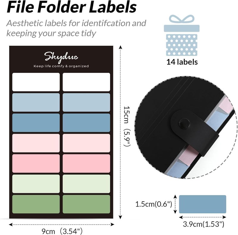Skydue 8 Pockets Expanding File Folders, Accordion Folders, Portable Paper Bill Receipt Organizer, Letter Size, Home College School Office Supplies, Black - Image 4