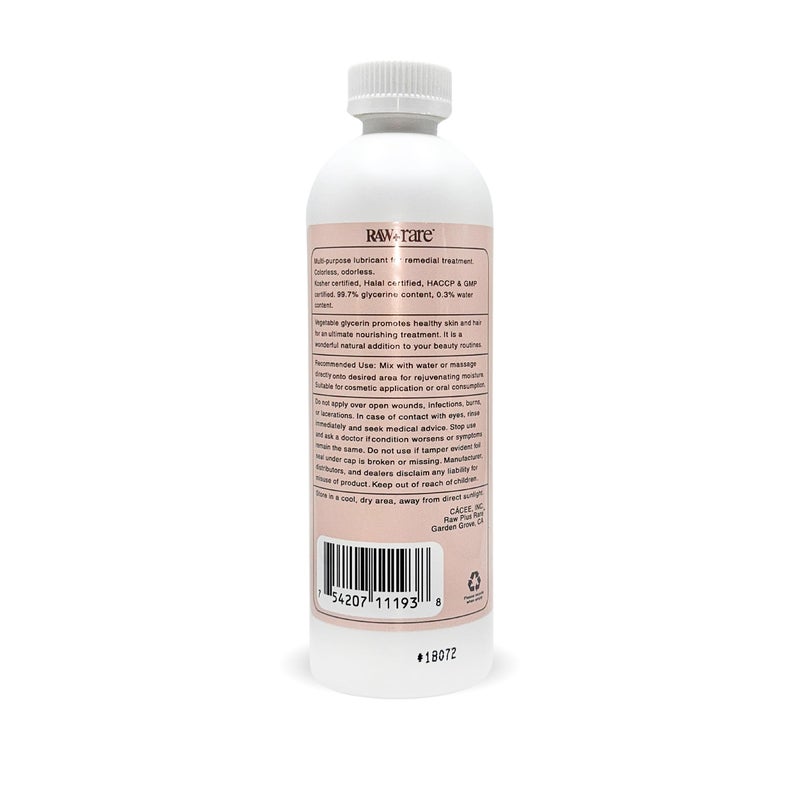 Raw Plus Rare Organic Vegetable Glycerin Liquid, Food Grade Glycerine for Skin and Hair Care, Cosmetic and Pharmaceutical, Kosher, Halal, Vegetable Glycerine - Image 2