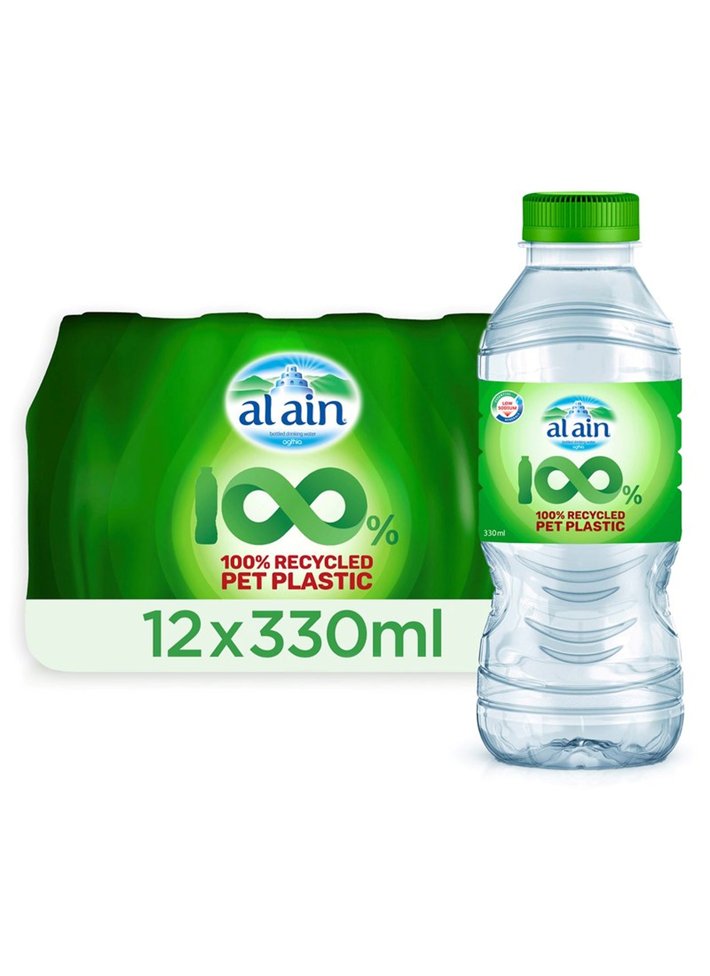Al Ain Recycled PET Bottled Water (rPET) 12x330ml
