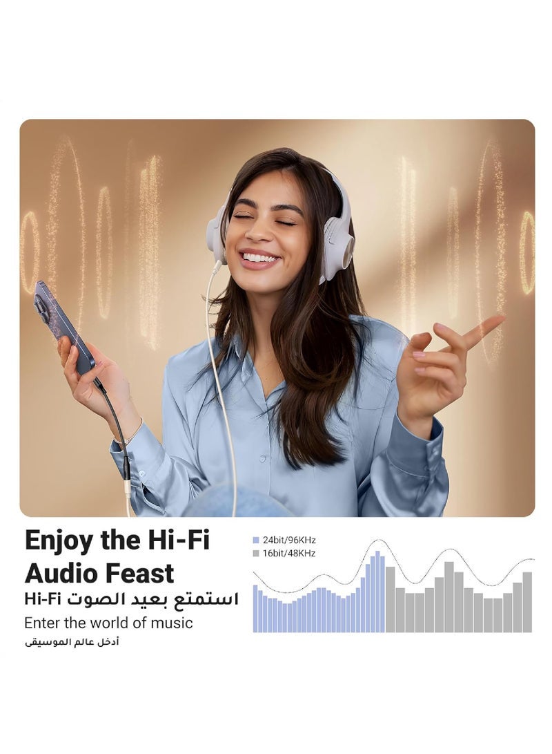 Gravity USB C to 3.5mm Adapter iPhone 15 Headphones Adapter DAC USB C to Aux Headphone Adapter 3.5 mm to Type C Jack Adapter Braided Compatible with iPhone 15 Series iPad Pro Galaxy S22 S23 - Image 3