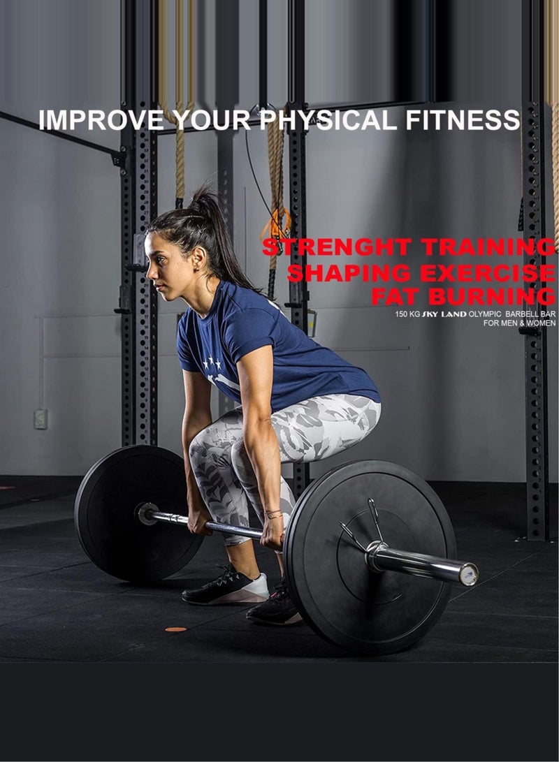 سكاي لاند بار أوليمبي، قضيب بوزن 1.2 متر مصنوع من الفولاذ الصلب مع طلاء كروم لرفع الأثقال والقوة الأولمبية، متوافق مع الأوزان بقطر 5 سم. - Image 3
