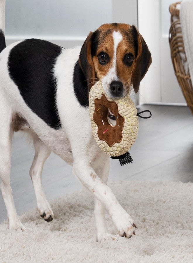 تراستي باب لعبة كلب TrustyPup Tough 'N Fun Donut القطيفة الصريرية، بتقنية حماية المضغ - لون بني فاتح، حجم صغير (71148) - Image 2
