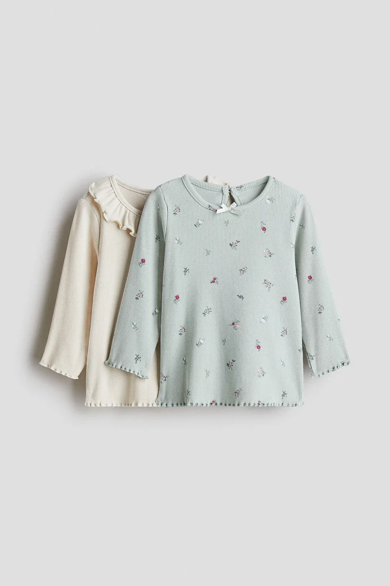 H&M 2-pack ribbed jersey tops