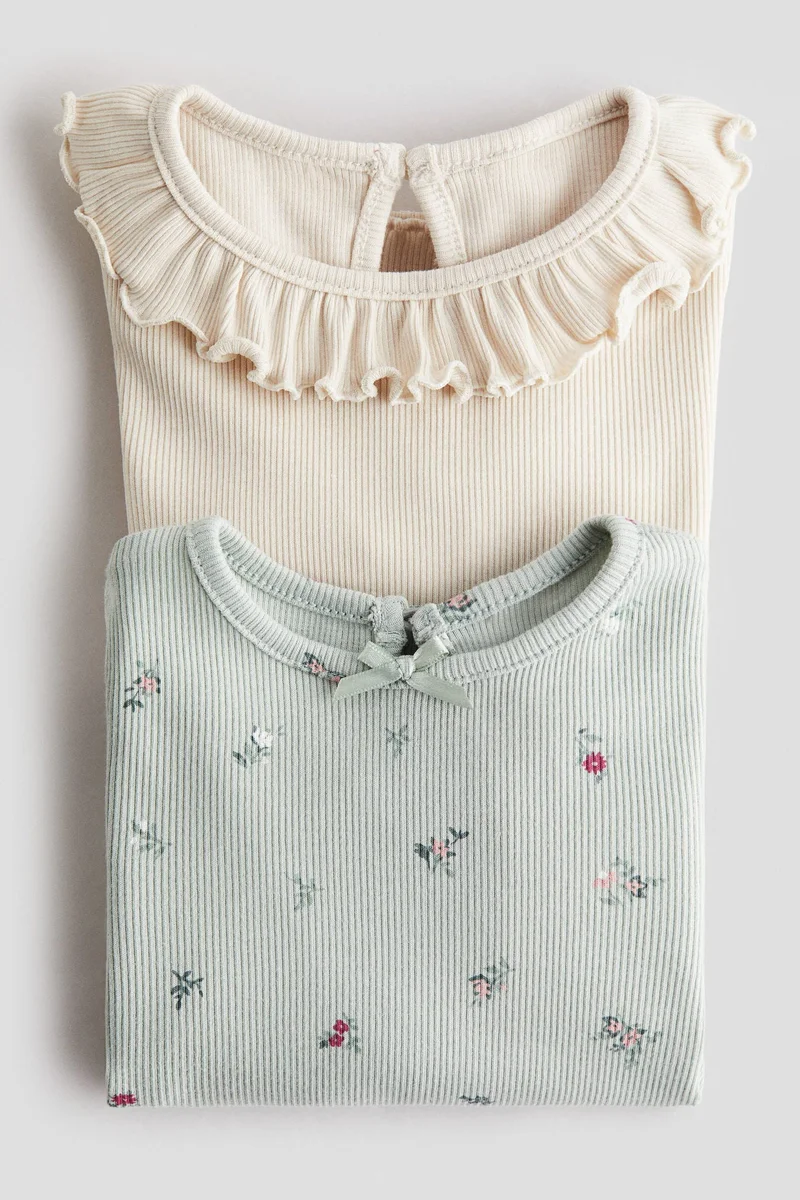 H&M 2-pack ribbed jersey tops