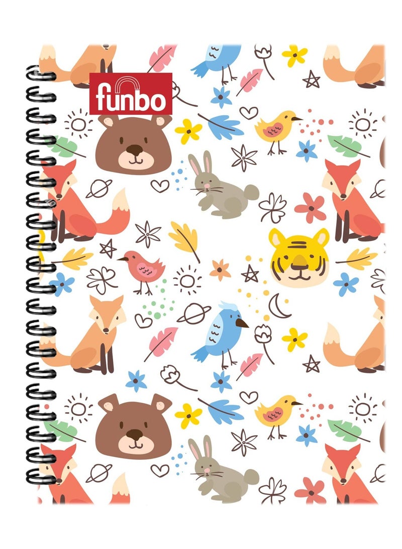 Funbo دفتر بحجم A4 بخط واحد مع غلاف PP 80 ورقة - Image 1