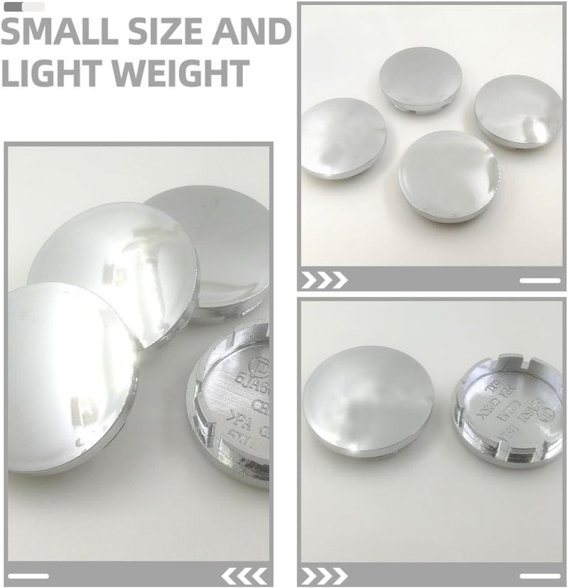 4pcs Silver Tire Hub Caps Car Wheel Hub Covers Replacement Accessories for Automotive Wheels Easy Install Protective Decorative Car Rim Center Caps - Image 5