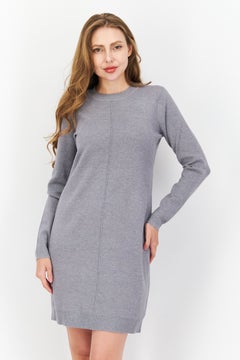 T Tahari Women Solid Sweater Dress, Grey  - Image 1