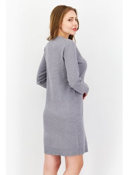 T Tahari Women Solid Sweater Dress, Grey  - Image 2